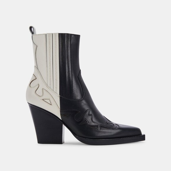 Dolce Vita Beaux Boot: Size 7, Black and White Leather - Picture 1 of 8